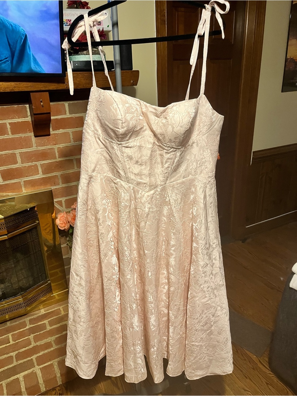 Sleeveless Pink Tie-Shoulder A-Line Dress